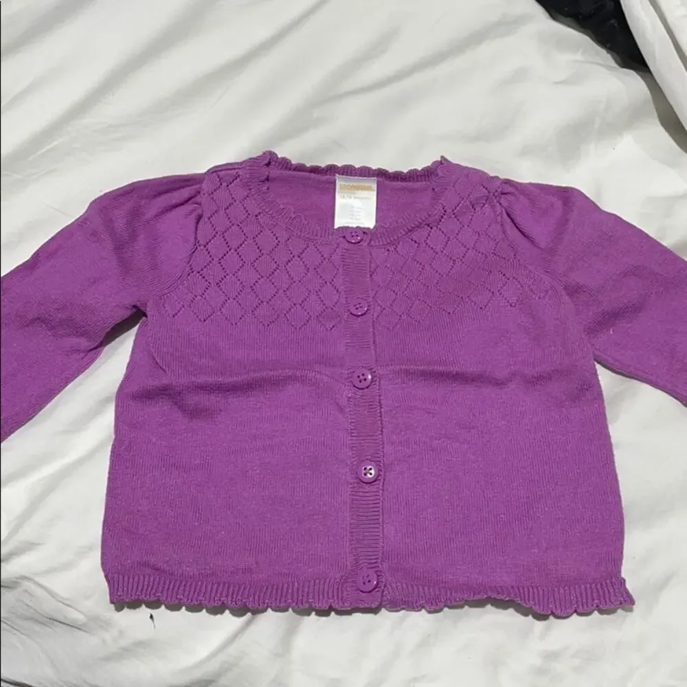 Gymboree 12-18m lavender cardigan worn once